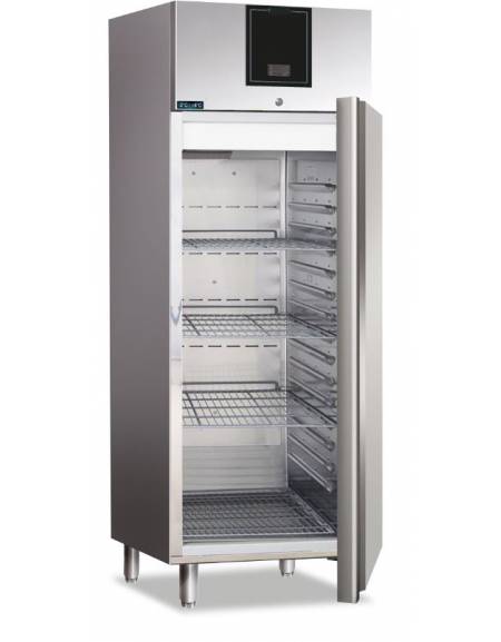 Frigorifero positivo in acciaio inox - refrigerazione ventilata - temperatura +2°+8° C - mm 535x665x1390h