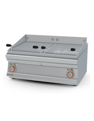 Griglia elettrica da banco trifase-9,6kw, con 2 griglie cm 38x42,5 - dim tot. cm 80x60x28h