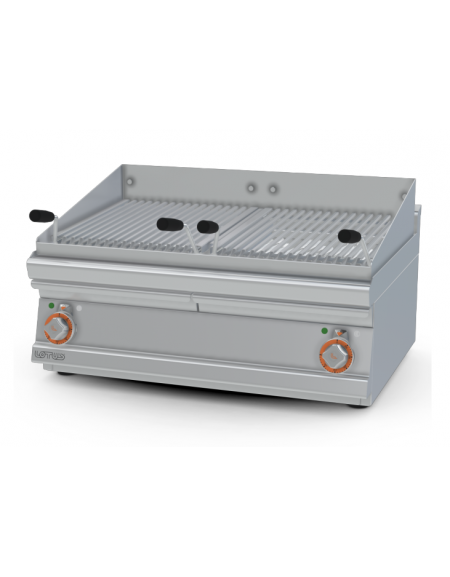 Griglia elettrica da banco trifase-9,6kw, con 2 griglie cm 38x42,5 - dim tot. cm 80x60x28h