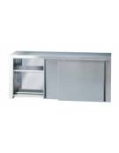 Armadietto pensile inox  scolapiatti  - N° 1 Ripiano forato e N° 1 Ripiano scolapiatti - cm 100x40x60h