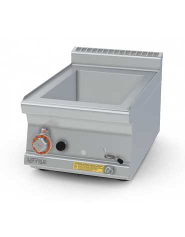 Bagnomaria a gas da banco in acciaio inox CrNi 18/10 AISI 304, 1 vasca GN1/2+GN1/3  cm 40x 60x 28h