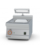 Contenitore caldo monofase da banco in acciaio inox CrNi 18/10 AISI 304, con vasca GN 2/3 con falsofondo forato, cm 40x60x28h