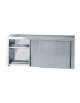 Armadietto pensile inox scolapiatti - N° 1 Ripiano forato e N° 1 Ripiano scolapiatti - cm 200x40x60h