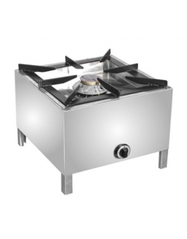 Fornellone a gas in acciaio inox - potenza 11000 W - 1 fuoco mm 605x605x460h
