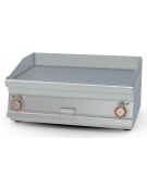 Fry top elettrico trifase-9kw da banco, piastra liscia doppia cm 79,5x45, r. temp. 50 a 300 °C - dim. 80x60x28h