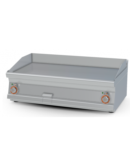 Fry top elettrico trifase-11,25kw da banco, piastra liscia doppia cm 99,5x45, r. temp. 50 a 300 °C - dim. 100x60x28h