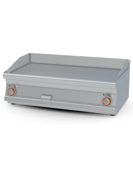 Fry top elett. trifase-11,25kw da banco, piastra liscia doppia cromata cm 99,5x45, r. temp. 50 a 300 °C - dim. 100x60x28h