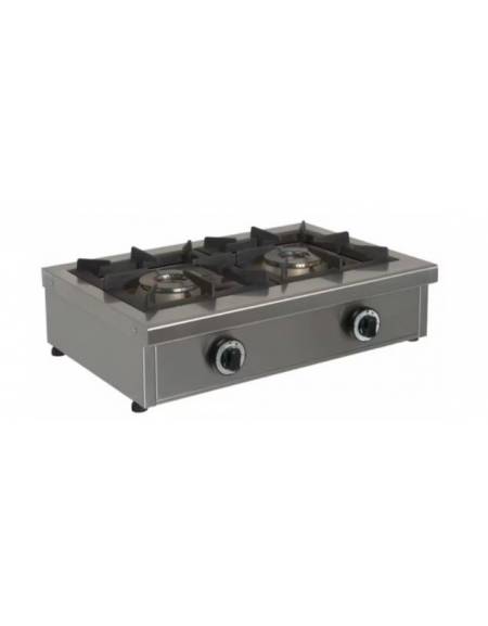 Fornellone a gas in acciaio inox - potenza 6500 W + 6500 W - 2 fuochi mm 680x490x210h Fornellone a gas in acciaio inox - potenza 6500 W + 6500 W - 2 fuochi mm 680x490x210h