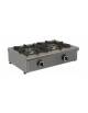 Fornellone a gas in acciaio inox - potenza 6500 W + 6500 W - 2 fuochi mm 680x490x210h
