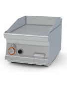 Fry top a gas da banco, 6 kw, piastra rigata, consumo gas 0,181m³/h - sup. di cottura cm 39,5x45  - cm 40x60x28h