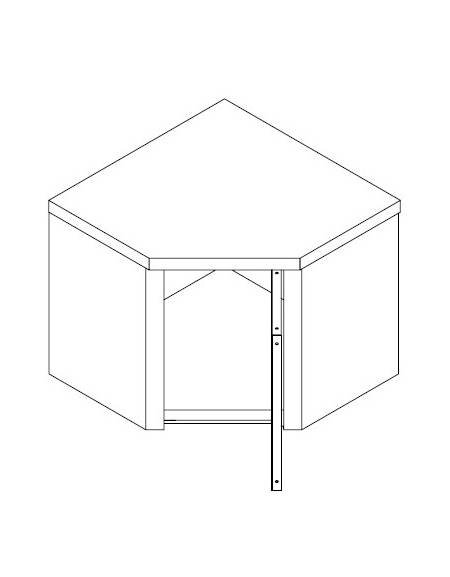 Armadietto pensile ad angolo - Dimensioni cm. 70x70x60h