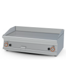 Fry top a gas da banco, 15 kw, piastra doppia liscia cromata, cons. gas 0,434m³/h - sup. di cottura cm 99,5x45  - cm 100x60x28h