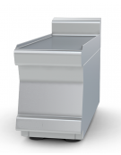 Piano di lavoro in acciaio inox CrNi 18/10 AISI 304 con alzatina posteriore, senza cassetto - cm 20x60x28h