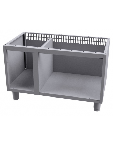 Base neutra a giorno per uso professionale in acciaio inox CrNi 18/10 AISI 304, cm 90x 48,5x 57h