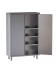Armadio inox verticale con 2 ante a battente e 3 ripiani intermedi - cm 90x50x170h