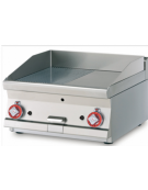 Fry top a gas da banco 12 kw, piastra cromata 1/2 liscia-1/2 rigata, sup. di cottura cm 79,5x45  - cm 80x60x28h