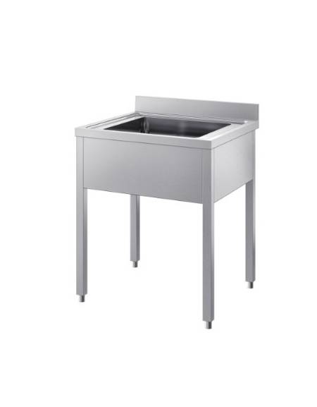 Lavatoio inox 1 vasca senza ripiano Dimensioni cm.70x70x85/90h