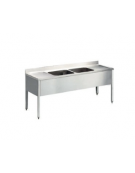 Lavello 2 vasche + 2 gocciolatoi Dimensioni cm.200x70x85h