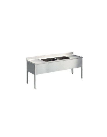 Lavello 2 vasche + 2 gocciolatoi Dimensioni cm.200x70x85h