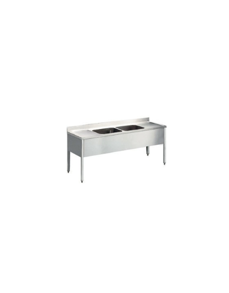 Lavello 2 vasche + 2 gocciolatoi Dimensioni cm.200x70x85h