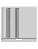 Fry top elettrico trifase-6kw da banco, 2 piastre 1/2 liscia, 1/2 rigata cm 55,5X55, r. temp. 50 a 300 °C - dim. cm 60x65x29h