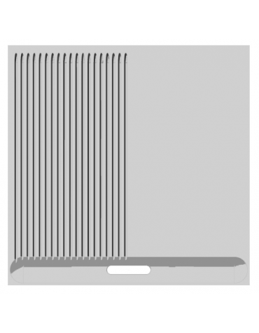Fry top elettrico trifase-6kw da banco, 2 piastre 1/2 liscia, 1/2 rigata cm 55,5X55, r. temp. 50 a 300 °C - dim. cm 60x65x29h