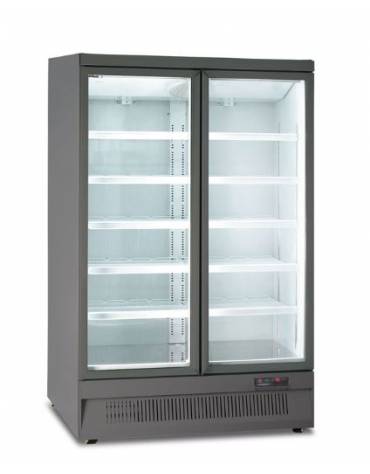 Espositore murale INOX refrigerato da cm. 98,5-SALUMI/FORMAGGI