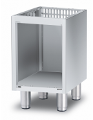 Base neutra a giorno per uso professionale in acciaio inox CrNi 18/10 AISI 304, cm 40x 53,5x 58h