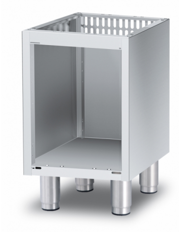 Base neutra a giorno per uso professionale in acciaio inox CrNi 18/10 AISI 304, cm 40x 53,5x 58h