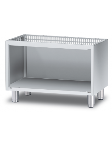 Base neutra a giorno per uso professionale in acciaio inox CrNi 18/10 AISI 304, cm 80x 53,5x 58h