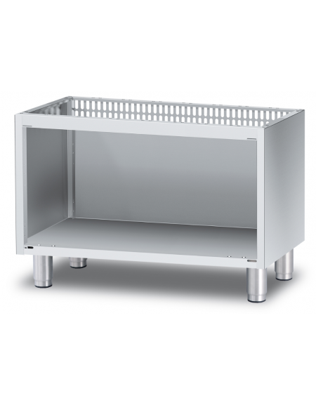 Base neutra a giorno per uso professionale in acciaio inox CrNi 18/10 AISI 304, cm 80x 53,5x 58h