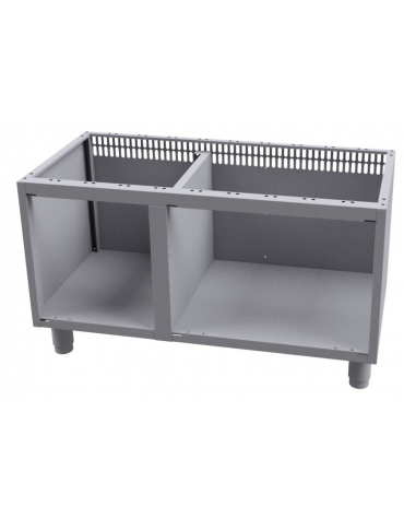 Base neutra a giorno per uso professionale in acciaio inox CrNi 18/10 AISI 304, cm 100x 53,5x 58h
