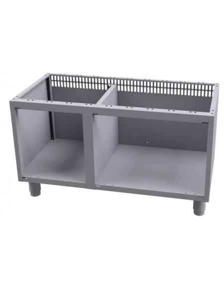Base neutra a giorno per uso professionale in acciaio inox CrNi 18/10 AISI 304, cm 100x 53,5x 58h