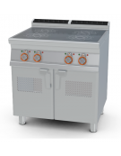 Piano di cottura ad induzione trifase-20kw, in acciaio inox CrNi 18/10 AISI 304 , 4 zone di cottura - cm 80x70,5x90h