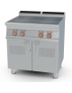 Piano di cottura ad induzione trifase-20kw, in acciaio inox CrNi 18/10 AISI 304 , 4 zone di cottura - cm 80x70,5x90h