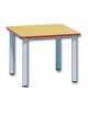 TAVOLINO QUADRATO 4 POSTI PER SCUOLA MATERNA CON GAMBE IN TUBOLARE DIAMETRO MM 40 - CM 80x80x55h
