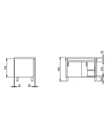 ELEMENTO NEUTRO-VANO INFERIORE CON ANTE SCORREVOLI CM.200X80X90H