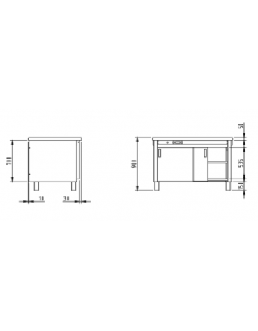 ELEMENTO CON ANTE SCORREVOLI-VANO INFERIORE CALDO CM. 120X80X90H