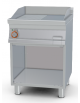 Fry top elettrico trifase-7,4kw su mobile a giorno, piastra 1/2 liscia - 1/2 rigata cm 56x51 - dim. 60x70,5x90h