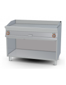 Fry top elettrico trifase-14,8kw su mobile a giorno piastra doppia rigata cm 116x51 - dim. 120x70,5x90h