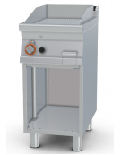 Fry top a gas su mobile a giorno7 kw, piastra singola rigata - piastra cm 36x51  - dim. 40x70,5x90h