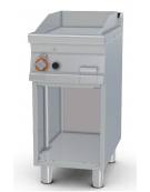 Fry top a gas su mobile a giorno7 kw, piastra singola rigata cromata - piastra cm 36x51  - dim. 40x70,5x90h