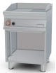 Fry top a gas su mobile a giorno10,5 kw, piastra 1/2 liscia - 1/2 rigata - piastra cm 56x51  - dim. 60x70,5x90h