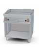 Fry top a gas su mobile a giorno14 kw, piastra doppia rigata - piastra cm 76x51  - dim. cm 80x70,5x90h