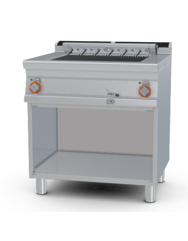 Griglia elett. su mobile a giorno - 8,16kw, griglia doppia cm 55x43 ribaltabile, cottura diretta su resistenza - cm 80x70,5x90h