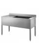 Lavapentole inox 1 vascone - con griglia scorrevole - cm 190x70x85/90h