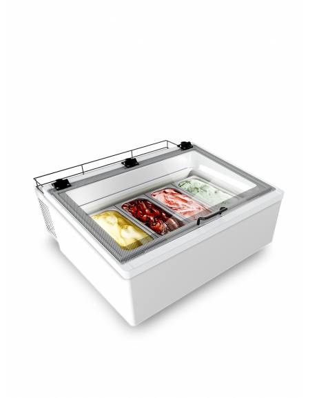 Espositore da banco per gelato 4 vaschette mm 1255x525x360h
