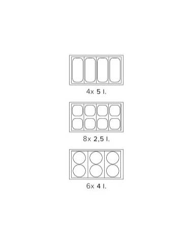 Espositore da banco per gelato 4 vaschette mm 1255x525x360h