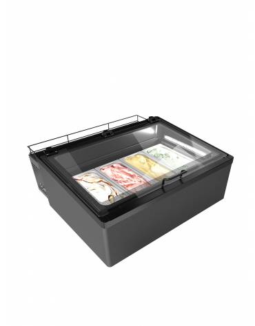 Espositore da banco per gelato 4 vaschette mm 1255x525x360h