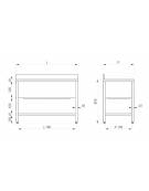 Lavapentole lavatoio inox gambe quadre - 1 vascone con ripiano inferiore - Dimensioni cm 100x60x85/90h